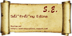 Sáfrány Edina névjegykártya